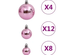 vidaXL 111-tlg. Weihnachtskugel-Set Rosa Polystyrol