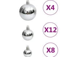 vidaXL 111-tlg. Weihnachtskugel-Set Silbern Polystyrol