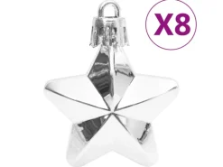 vidaXL 111-tlg. Weihnachtskugel-Set Silbern Polystyrol