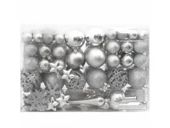 vidaXL 111-tlg. Weihnachtskugel-Set Silbern Polystyrol