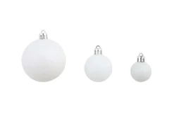 vidaXL 100-tlg. Weihnachtskugel-Set 3/4/6 cm Weiß/Grau