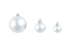 vidaXL 100-tlg. Weihnachtskugel-Set 3/4/6 cm Weiß/Grau