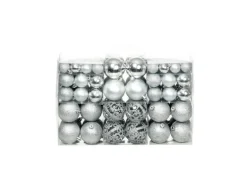 vidaXL 100-tlg. Weihnachtskugel-Set 3/4/6 cm Silbern