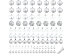 vidaXL 100-tlg. Weihnachtskugel-Set 3/4/6 cm Silbern