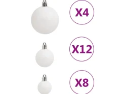 vidaXL 111-tlg. Weihnachtskugel-Set Weiß Polystyrol