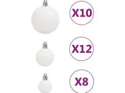 vidaXL 111-tlg. Weihnachtskugel-Set Weiß Polystyrol