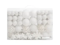 vidaXL 111-tlg. Weihnachtskugel-Set Weiß Polystyrol
