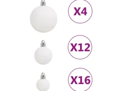 vidaXL 111-tlg. Weihnachtskugel-Set Weiß Polystyrol