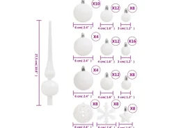 vidaXL 111-tlg. Weihnachtskugel-Set Weiß Polystyrol