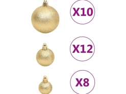 vidaXL 111-tlg. Weihnachtskugel-Set Golden Polystyrol