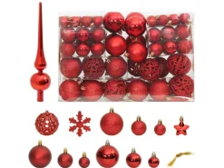 vidaXL 111-tlg. Weihnachtskugel-Set Rot Polystyrol
