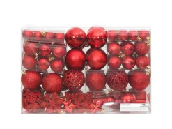 vidaXL 111-tlg. Weihnachtskugel-Set Rot Polystyrol