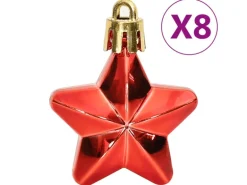 vidaXL 111-tlg. Weihnachtskugel-Set Rot Polystyrol