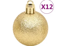 vidaXL 112-tlg. Weihnachtskugel-Set Rot Grün Golden Polystyrol