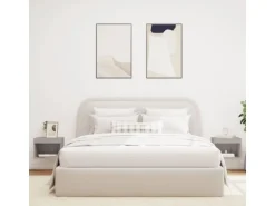 vidaXL Wand-Nachttische mit LED-Leuchten 2 Stk Grau Sonoma Modell 2