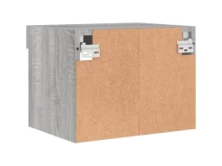 vidaXL Wand-Nachttische mit LED-Leuchten 2 Stk Grau Sonoma Modell 2