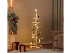 vidaXL Weihnachtsbaum Holz Zum Schmücken 125 cm Massivholz Kiefer
