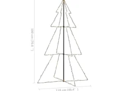 vidaXL Weihnachtsbaum Kegelform 240 LEDs Indoor und Outdoor 118x180 cm Modell 1