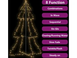 vidaXL Weihnachtsbaum Kegelform 240 LEDs Indoor und Outdoor 118x180 cm Modell 1