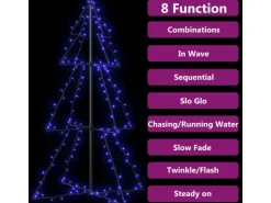 vidaXL Weihnachtsbaum Kegelform 160 LEDs Indoor Outdoor 78x120 cm Modell 2