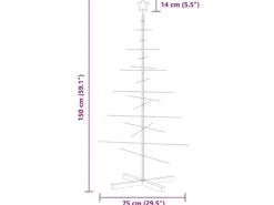 vidaXL Weihnachtsbaum Metall mit Holzständer Schwarz 150 cm