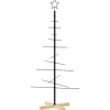 vidaXL Weihnachtsbaum Metall mit Holzständer Schwarz 120 cm