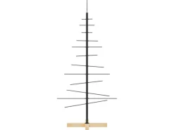 vidaXL Weihnachtsbaum Metall mit Holzständer Schwarz 120 cm