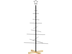 vidaXL Weihnachtsbaum Metall mit Holzständer Schwarz 120 cm