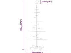 vidaXL Weihnachtsbaum Metall mit Holzständer Schwarz 120 cm