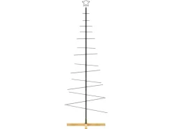vidaXL Weihnachtsbaum Metall mit Holzständer Schwarz 180 cm