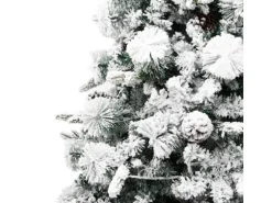 vidaXL Weihnachtsbaum mit LEDs   Zapfen Beschneit 225 cm PVC   PE Modell 1