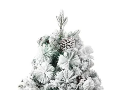 vidaXL Weihnachtsbaum mit LEDs   Zapfen Beschneit 225 cm PVC   PE Modell 1