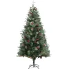 vidaXL Weihnachtsbaum mit Zapfen Grün 225 cm PVC   PE