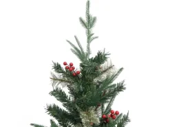 vidaXL Weihnachtsbaum mit Zapfen Grün 225 cm PVC   PE