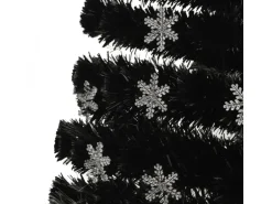 vidaXL Weihnachtsbaum mit LED-Schneeflocken Schwarz 240 cm Fiberoptik