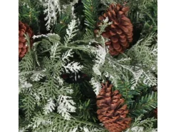 vidaXL Weihnachtsbaum mit Zapfen Grün und Weiß 195 cm PVC & PE