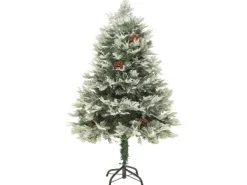vidaXL Weihnachtsbaum mit LEDs Kiefernzapfen Grün 150 cm PVC PE Modell 2