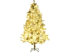 vidaXL Weihnachtsbaum mit LEDs & Zapfen Beschneit 195 cm PVC & PE Modell 1