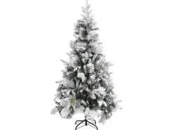 vidaXL Weihnachtsbaum mit Zapfen Beschneit 225 cm PVC PE