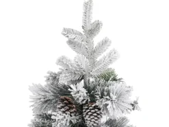 vidaXL Weihnachtsbaum mit Zapfen Beschneit 225 cm PVC   PE
