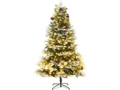 vidaXL Weihnachtsbaum mit LEDs & Kiefernzapfen Grün 195 cm PVC & PE Modell 2