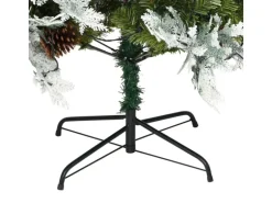 vidaXL Weihnachtsbaum mit LEDs & Kiefernzapfen Grün 195 cm PVC & PE Modell 2