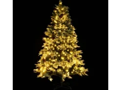 vidaXL Weihnachtsbaum mit LEDs & Kiefernzapfen Grün 195 cm PVC & PE Modell 2