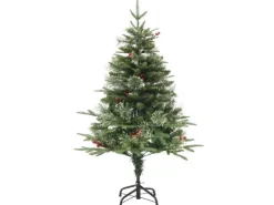 vidaXL Weihnachtsbaum mit LEDs   Kiefernzapfen Grün 120 cm PVC   PE Modell 3