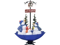 vidaXL Weihnachtsbaum mit Schnee und Schirm-Fuß Blau 170 cm PVC