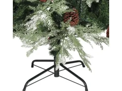 vidaXL Weihnachtsbaum mit Zapfen Grün und Weiß 120 cm PVC & PE