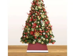 vidaXL Weihnachtsbaumrock Rot und Weiß 48x48x25 cm