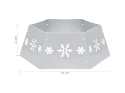 vidaXL Weihnachtsbaumrock Silbern und Weiß Ø68x25 cm