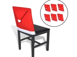 vidaXL 6x Stuhlhussen Weihnachtsmützen