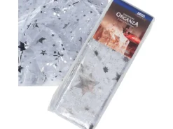 Videx Dekostoff Organza mit Sternen Transparent Weiß-Silber